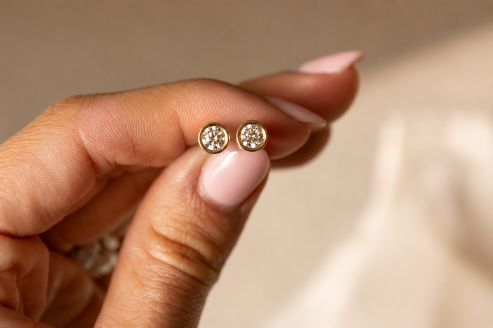 Rene Diamond Bezel Studs