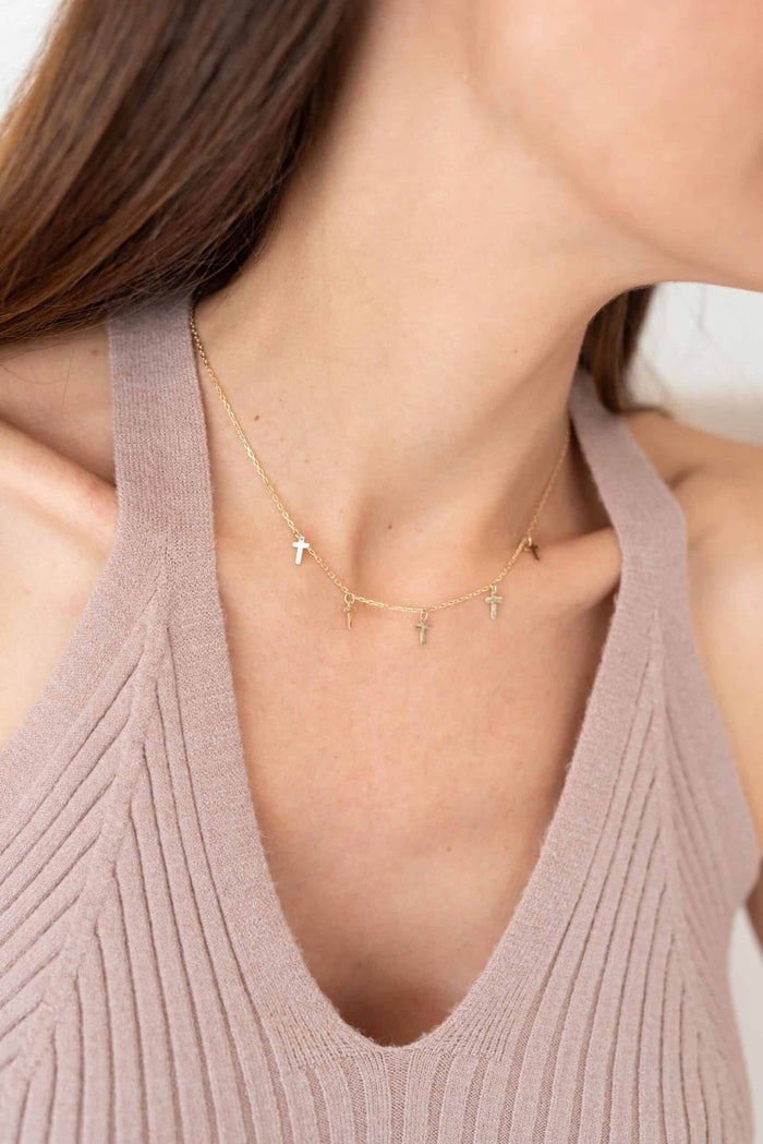 Mini Multi Cross Necklace