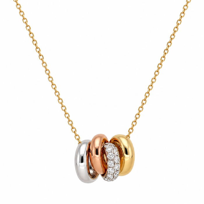 Tri-colour Diamond Necklace