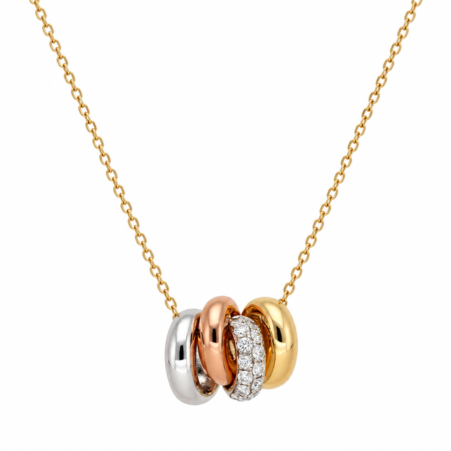 Tri-colour Diamond Necklace