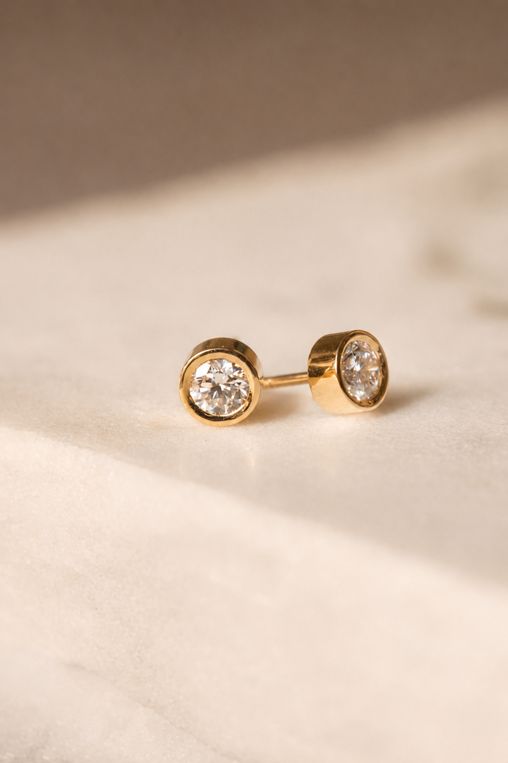 Rene Diamond Bezel Studs