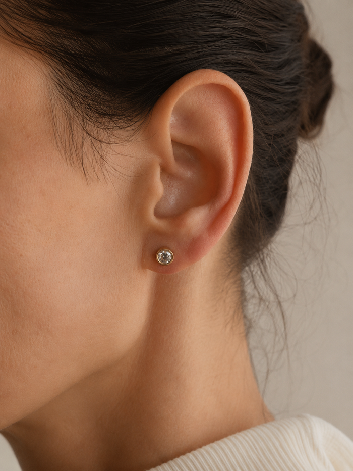 Rene Diamond Bezel Studs