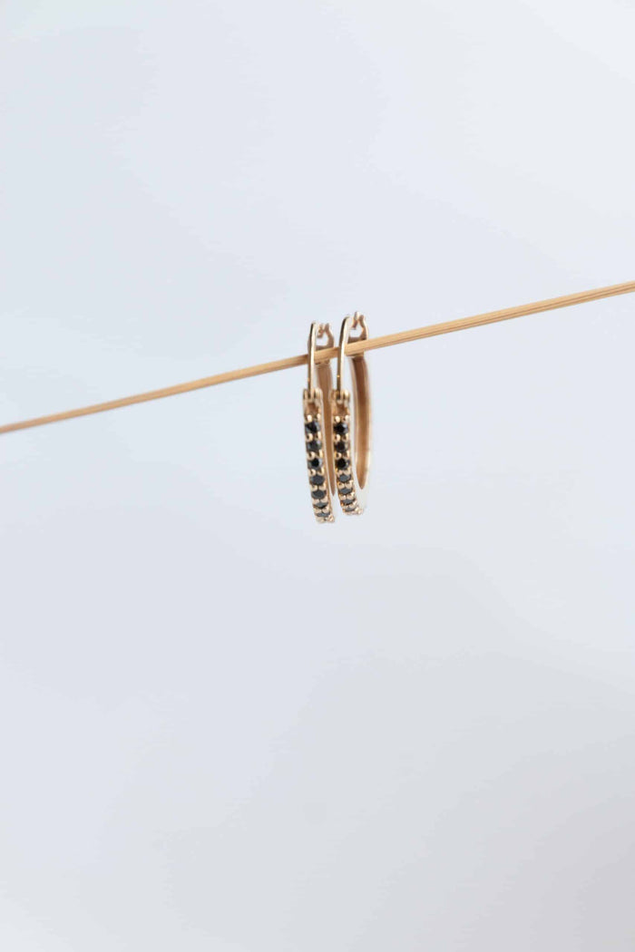 Charlene Black Diamond Hoops
