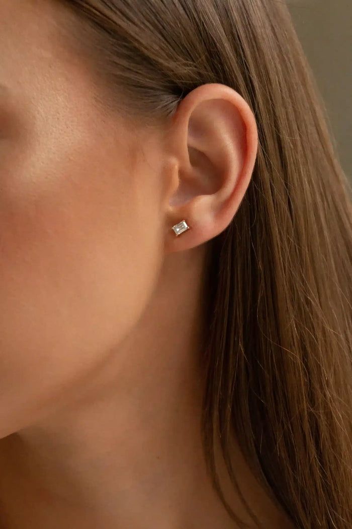 Emerald Diamond Studs