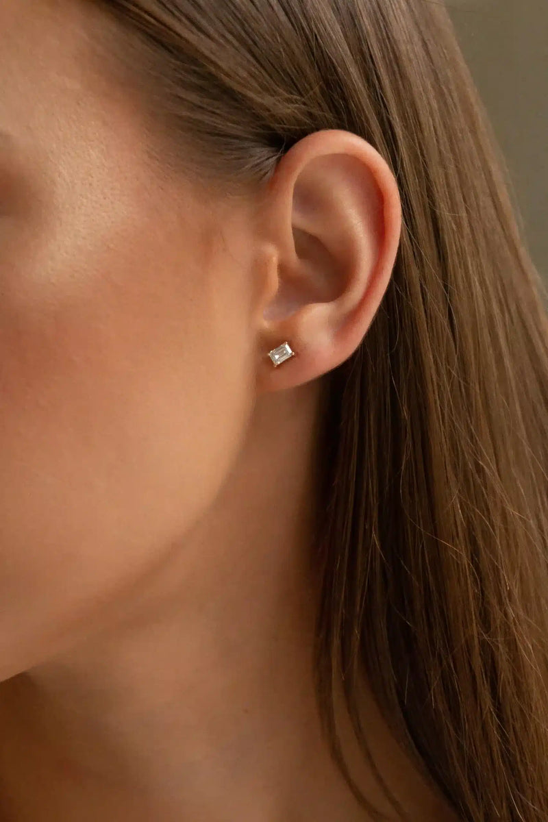 Emerald Diamond Studs