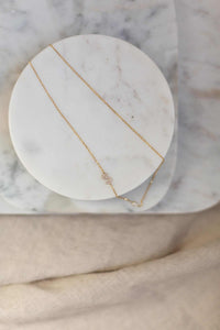 Diamond Initial & Pebble Necklace