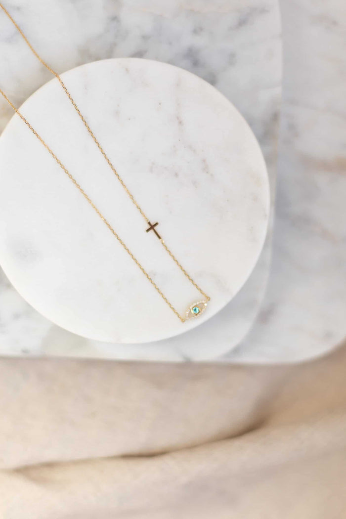 Evil Eye & Cross Necklace