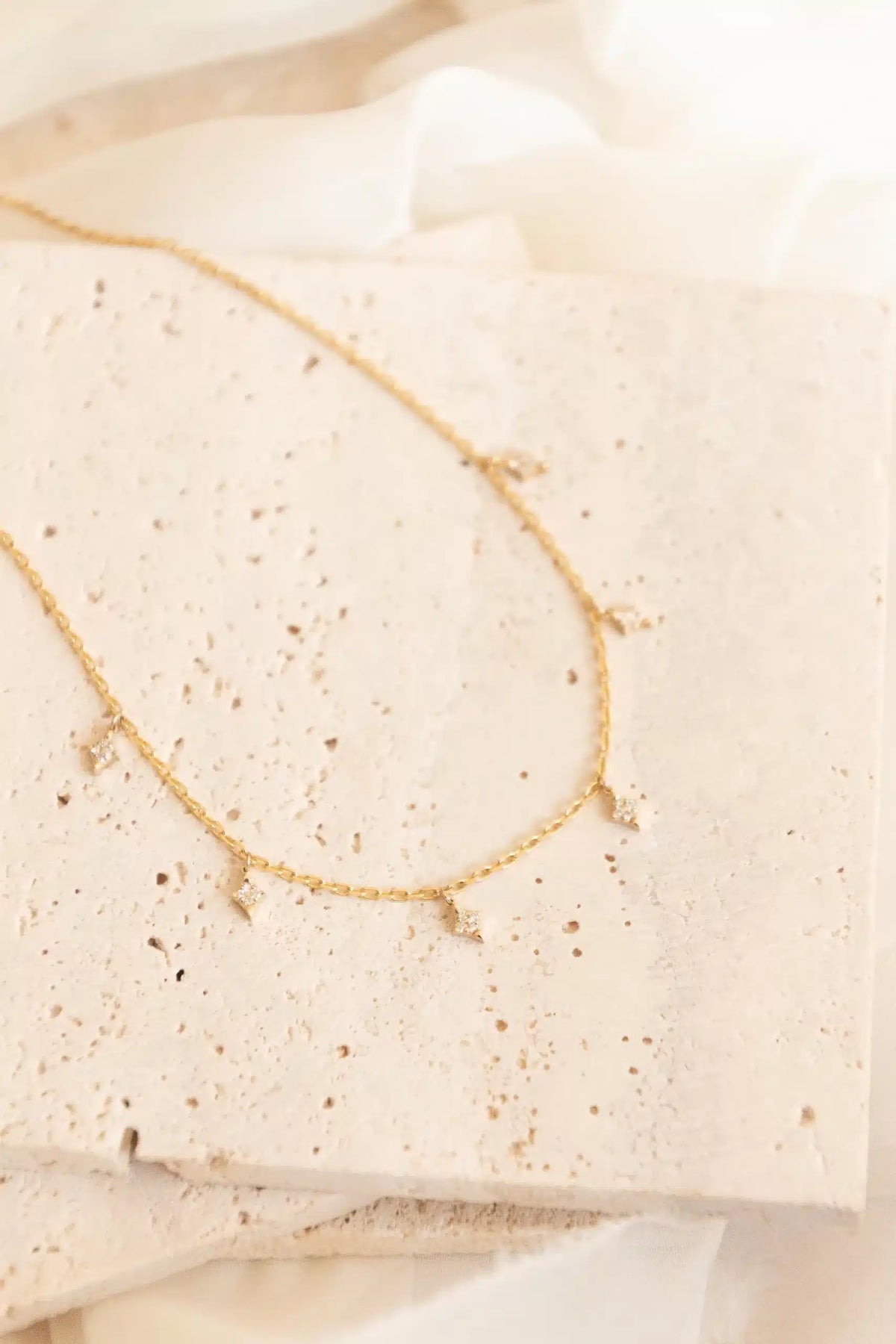 Floating Kite Diamond Drop Necklace