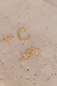 Monaco Vintage Cross Hoops