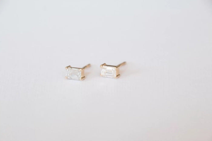 Emerald Diamond Studs