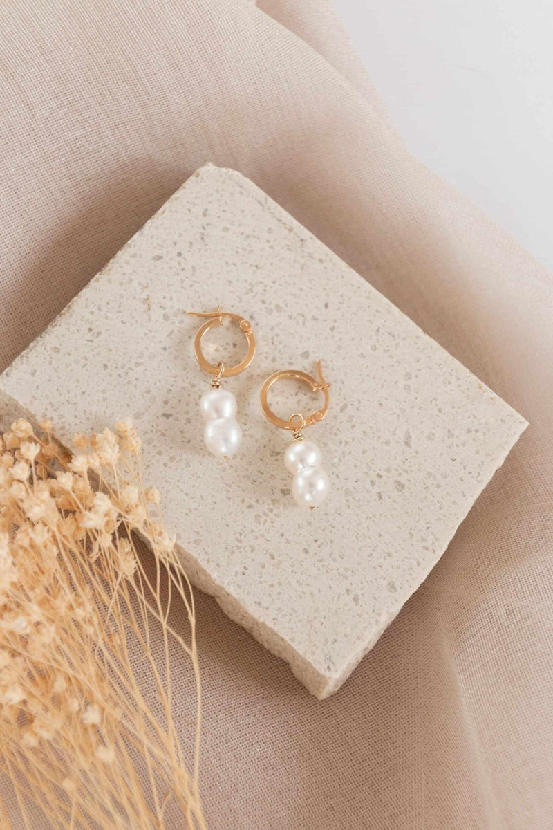 Charmed Huggie Pearl Charms
