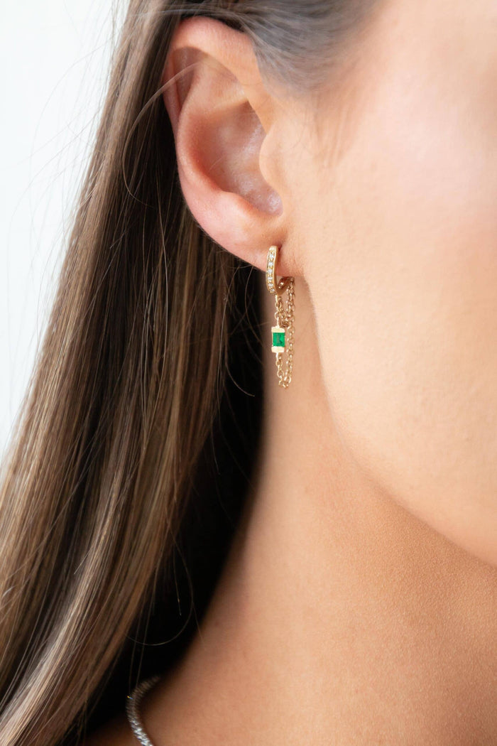 Ivy Diamond & Emerald Hoops