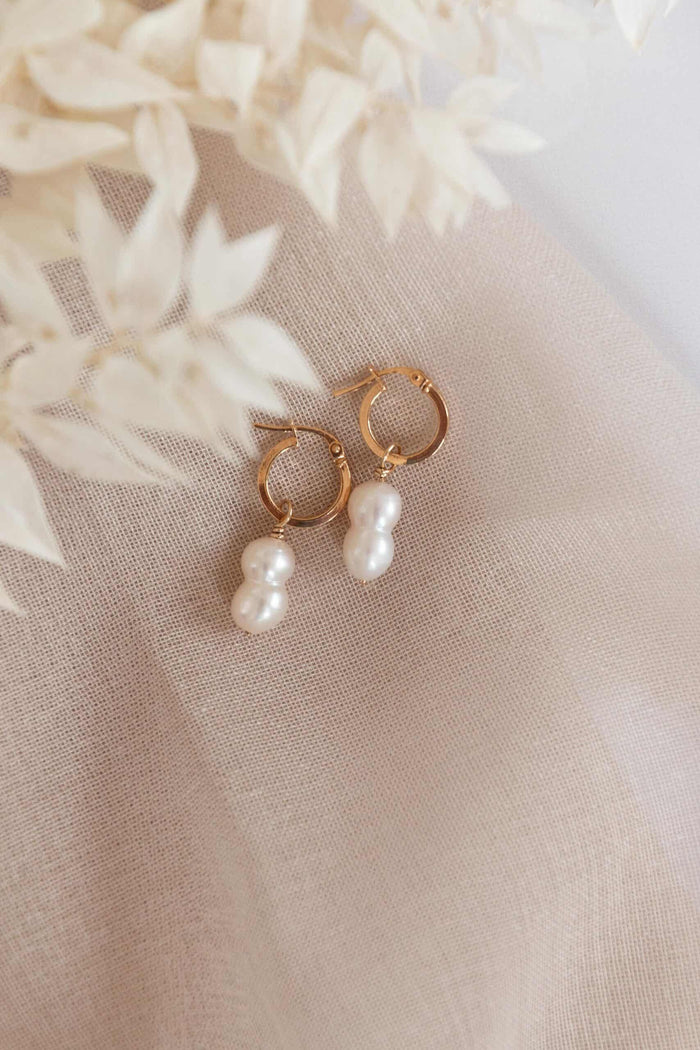 Charmed Huggie Pearl Charms