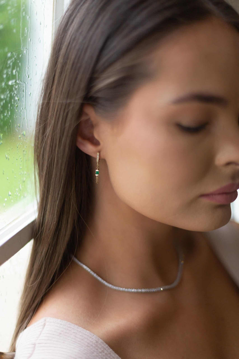 Ivy Diamond & Emerald Hoops