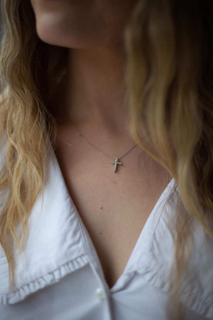Small Grace Diamond Cross Necklace