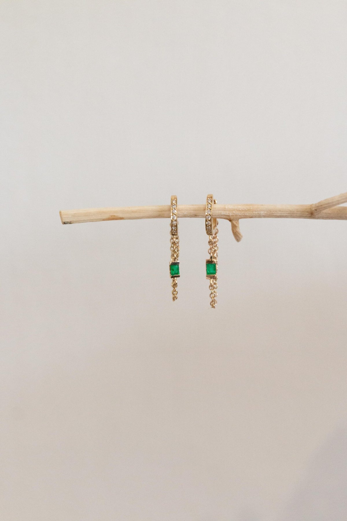 Ivy Diamond & Emerald Hoops