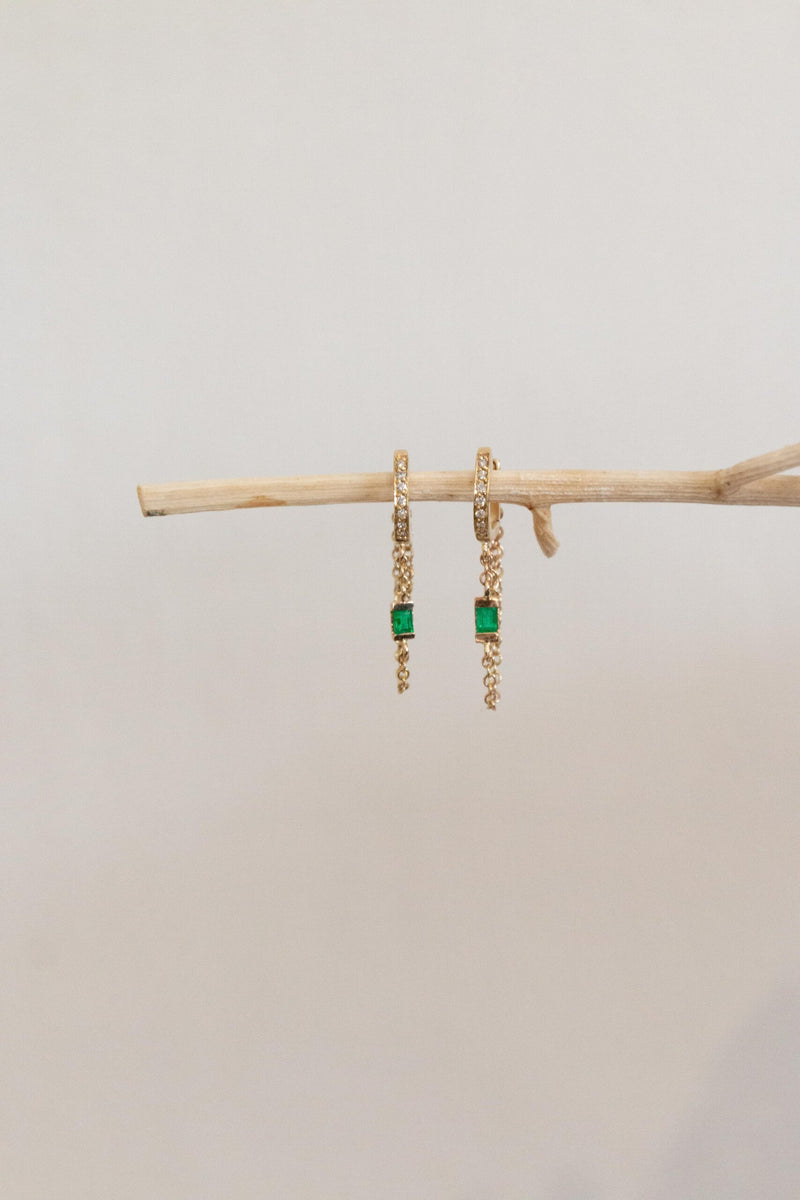 Ivy Diamond & Emerald Hoops