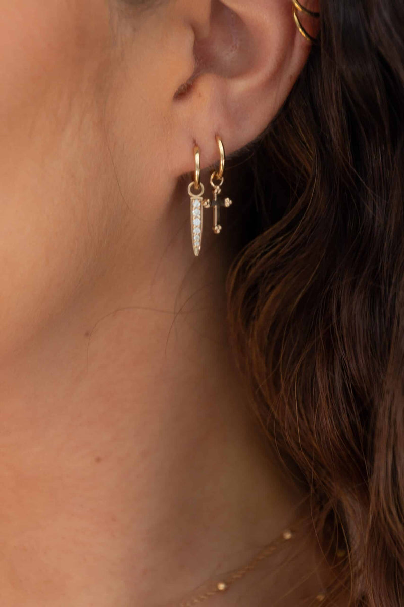 Monaco Vintage Cross Hoops