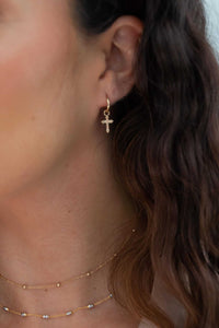 Monaco Vintage Cross Hoops