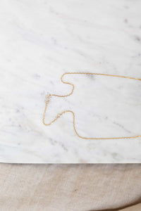 Diamond Initial & Pebble Necklace