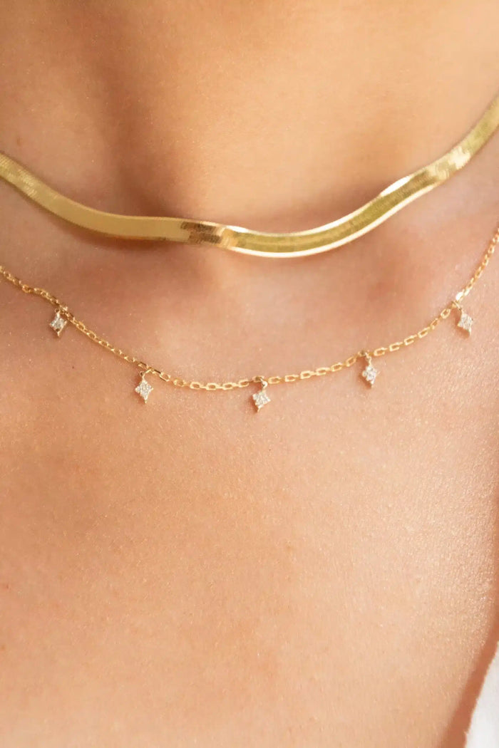 Floating Kite Diamond Drop Necklace