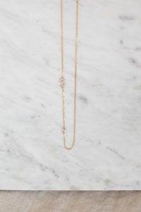 Diamond Initial & Pebble Necklace