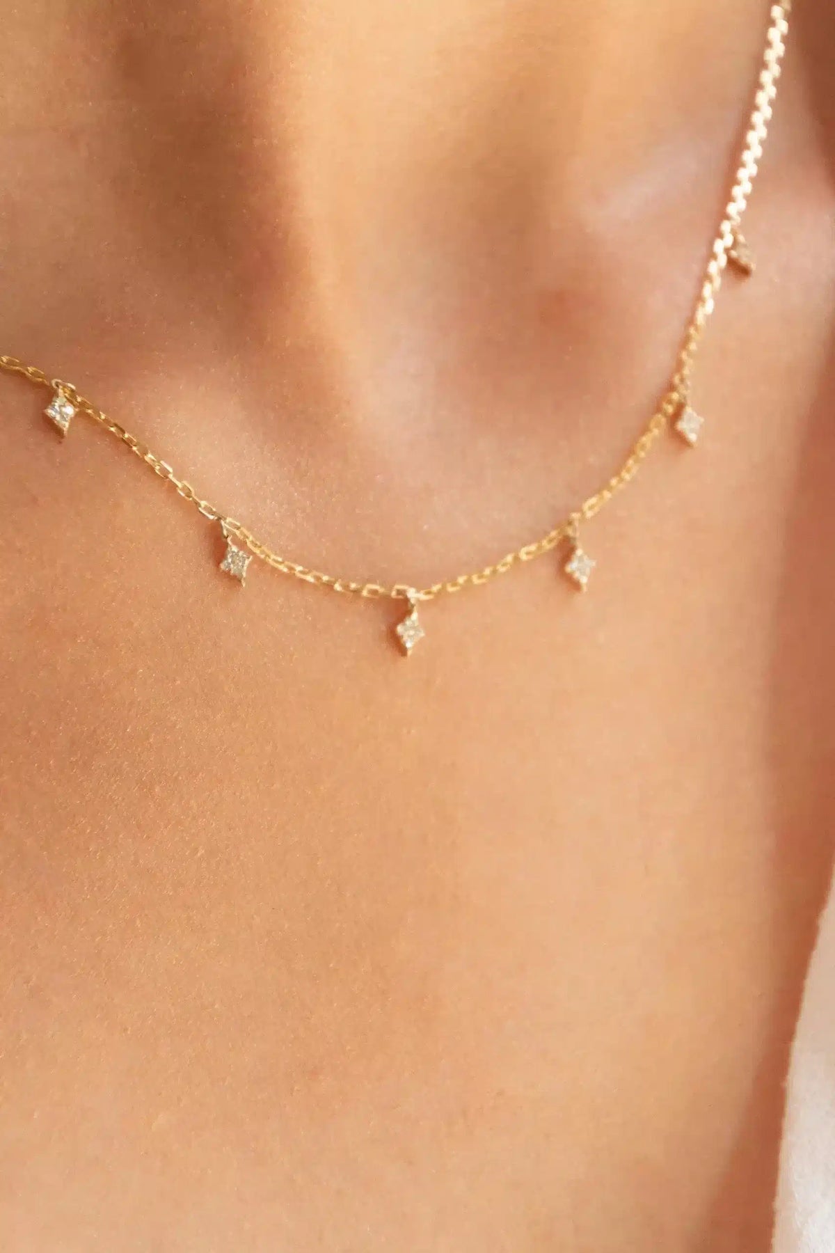 Floating Kite Diamond Drop Necklace