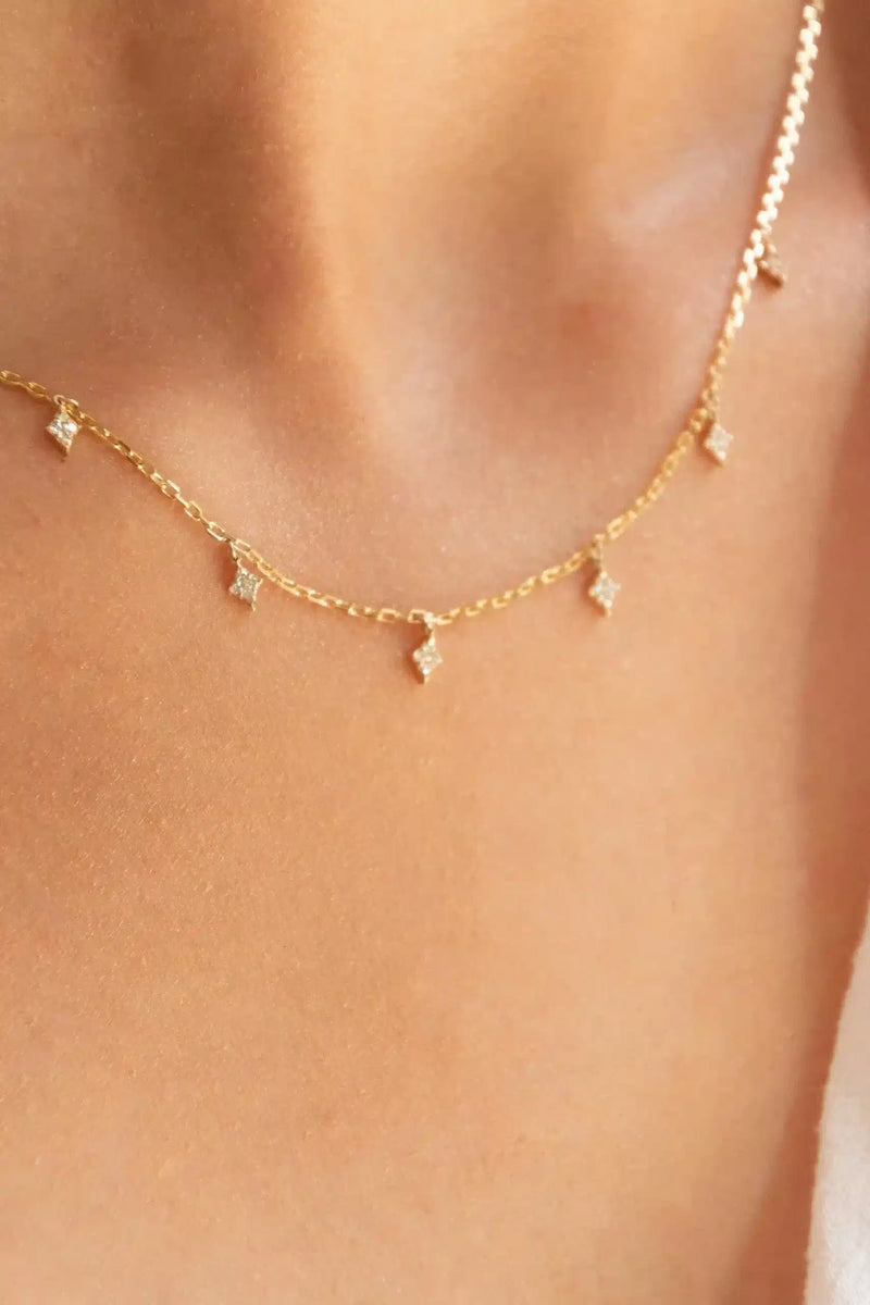 Floating Kite Diamond Drop Necklace