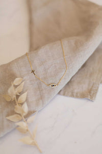 Evil Eye & Cross Necklace