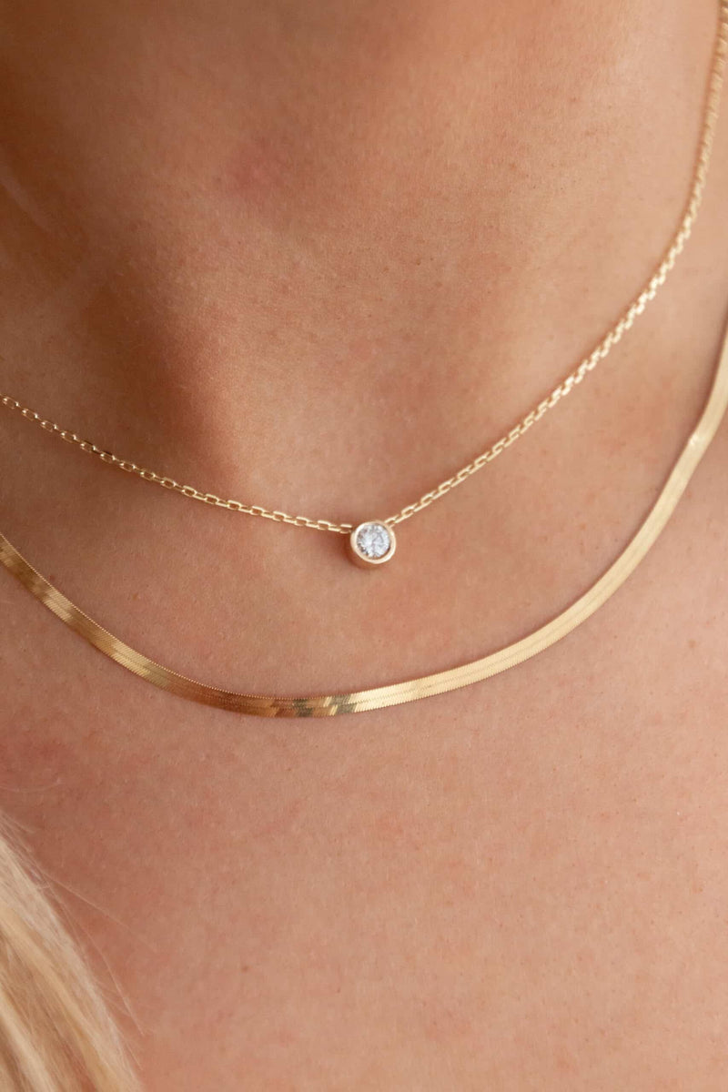 Floating Bezel Necklace