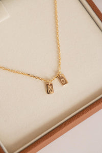 Tiny Bar Initial Necklace