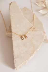 Tiny Bar Initial Necklace